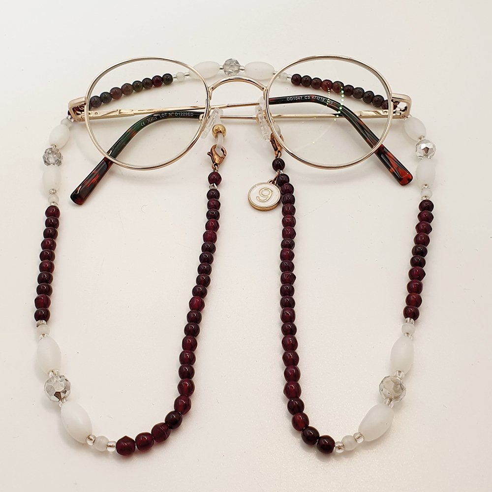 Bijou de lunettes Cassis - Atelier 9viescom9 - Chaine de lunettes upcyclée et écoresponsable