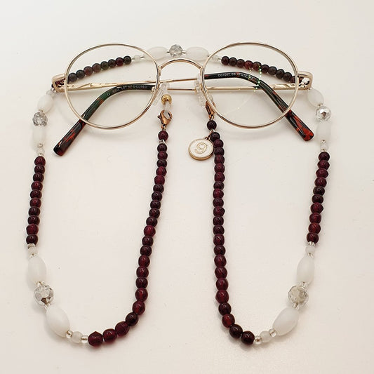 Bijou de lunettes Cassis - Atelier 9viescom9 - Chaine de lunettes upcyclée et écoresponsable